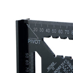 Strumento di misurazione del righello angolare per il calibro di layout quadrato per la lavorazione del legno, Angle Ruler 7 Inch Black Metric, Angle Ruler 12 Inch Black