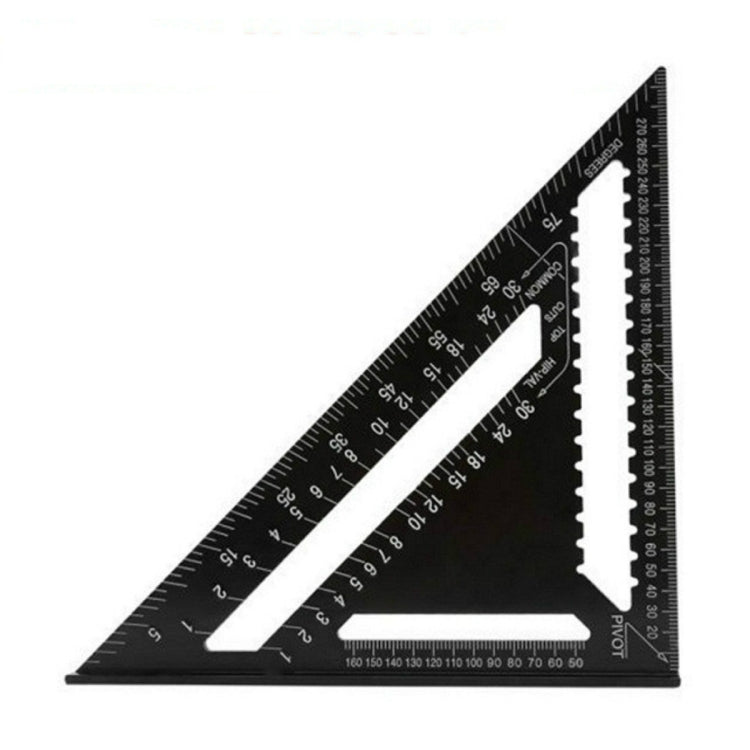Strumento di misurazione del righello angolare per il calibro di layout quadrato per la lavorazione del legno, Angle Ruler 7 Inch Black Metric, Angle Ruler 12 Inch Black
