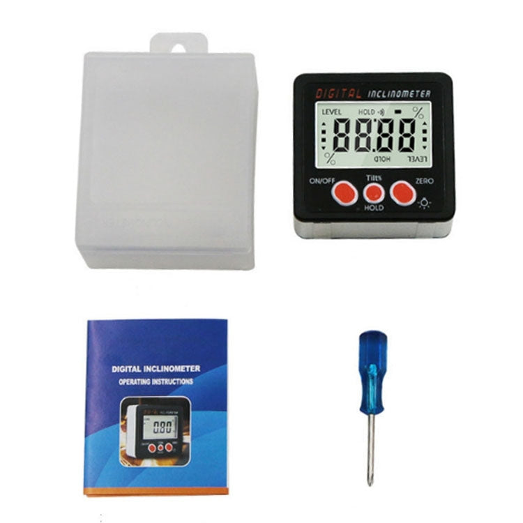 IP54 Precision Electronic Digital Display Inclinometer 4 x 90 Degree Protractor Angle Box