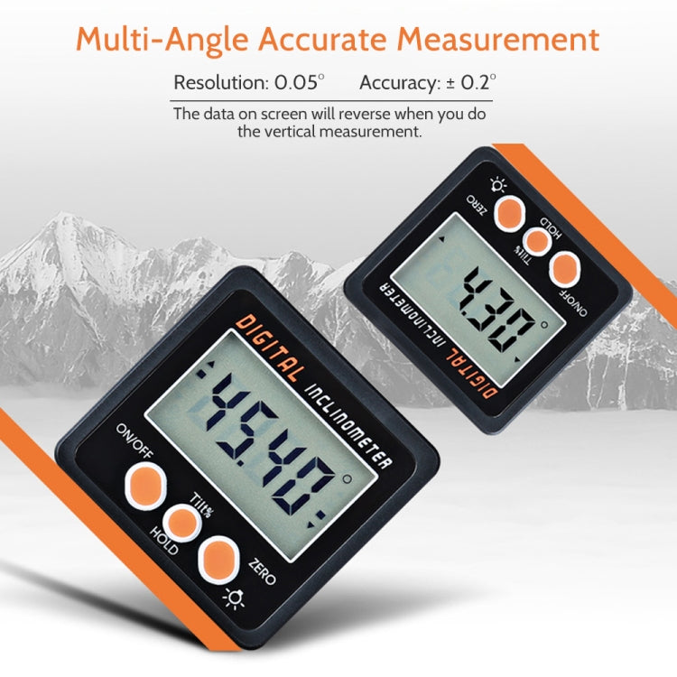 Inclinometro con display digitale elettronico di precisione IP54 Scatola con angolo goniometro da 4 x 90 gradi