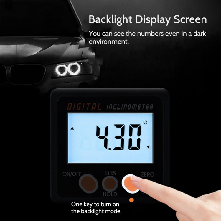 Inclinometro digitale elettronico precisione IP54 4x90°