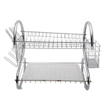 Scolapiatti da cucina a 2 livelli, scolapiatti, vassoio portaposate, Cultery Holder