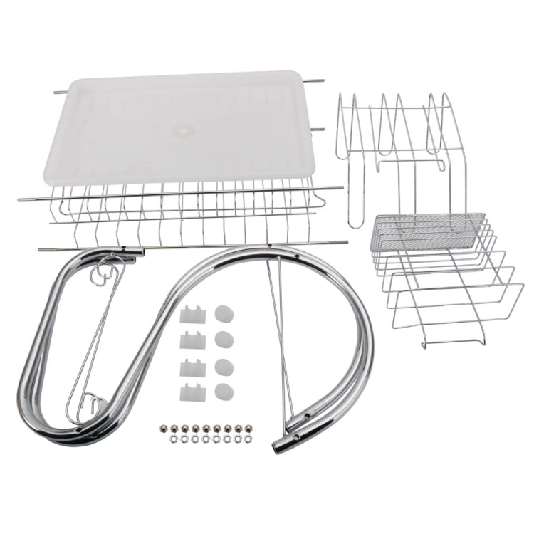Scolapiatti da cucina a 2 livelli, scolapiatti, vassoio portaposate, Cultery Holder