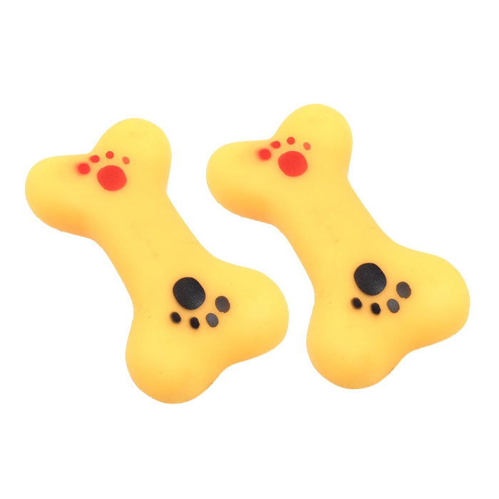 Giocattolo con cigolio in gomma per cani che urlano pollo mastica osso palla cigolante giocattoli per cani digrignamento dei denti, consegna colore casuale
