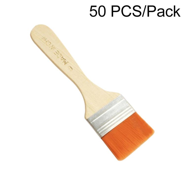 Set 10 pennelli per pittura in nylon con manico in legno