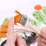 Set 10 pennelli per pittura in nylon con manico in legno