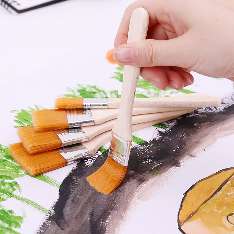 Set 10 pennelli per pittura in nylon con manico in legno