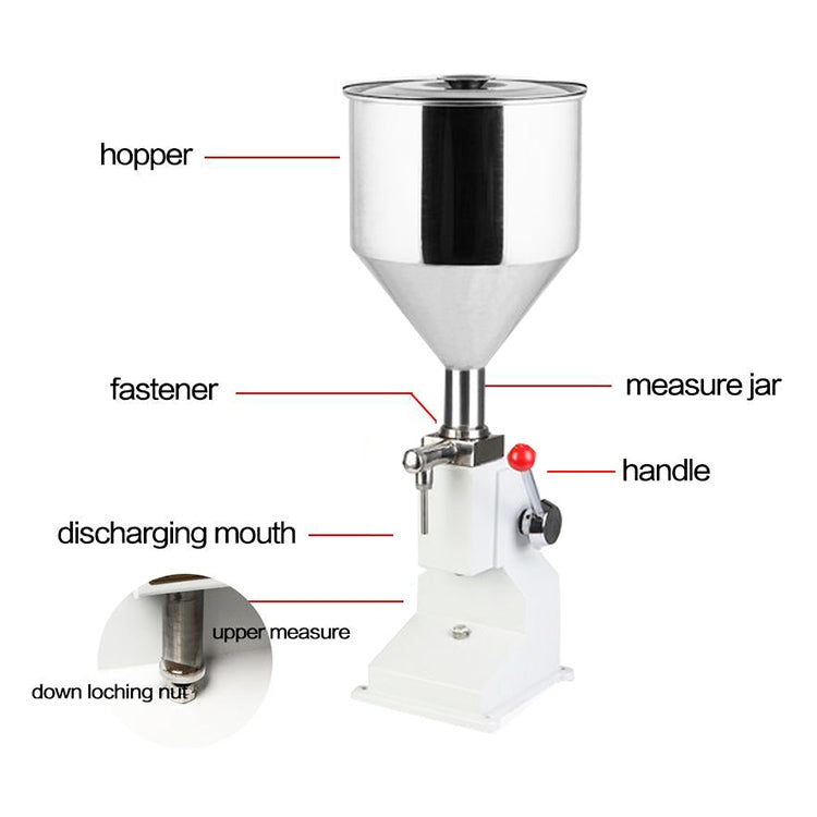 Riempitrice pneumatica manuale A03 in acciaio inox 5-50 ml
