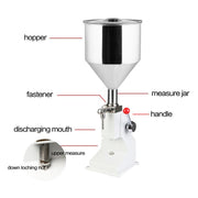 A03 Mini riempitrice pneumatica in acciaio inossidabile per erogazione di pasta alimentare per erogazione di liquidi, A03