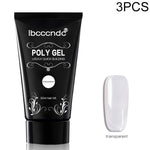 Set 3 gel acrilici unghie poligel rosa bianco trasparente