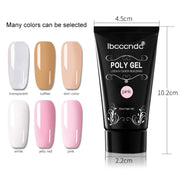 3 pezzi di gel acrilico per unghie in poligel rosa bianco trasparente con cristalli