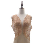 1 paio di accessori per abbigliamento fai-da-te ricamati a forma di ali in organza, Red, Black, Gold, White
