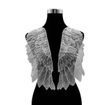 1 paio di accessori per abbigliamento fai-da-te ricamati a forma di ali in organza, Red, Black, Gold, White