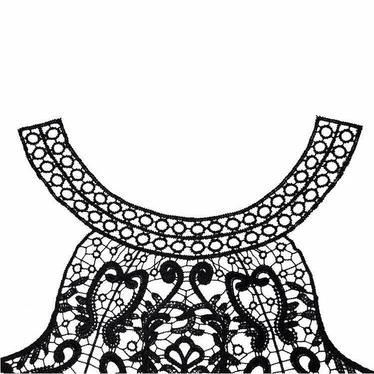 Colletto in pizzo ricamato Fiore Collare finto cavo tridimensionale Accessori di abbigliamento fai-da-te, Blue, Black, Purple Pink, Light Brown, White