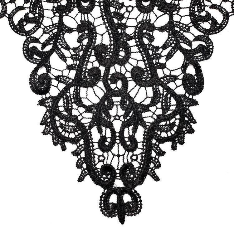 Colletto in pizzo ricamato Fiore Collare finto cavo tridimensionale Accessori di abbigliamento fai-da-te, Blue, Black, Purple Pink, Light Brown, White