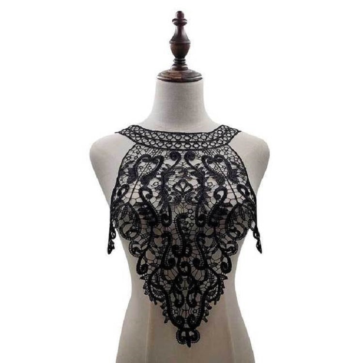 Colletto in pizzo ricamato Fiore Collare finto cavo tridimensionale Accessori di abbigliamento fai-da-te, Blue, Black, Purple Pink, Light Brown, White