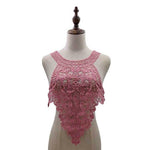 Colletto in pizzo ricamato Fiore Collare finto cavo tridimensionale Accessori di abbigliamento fai-da-te, Blue, Black, Purple Pink, Light Brown, White