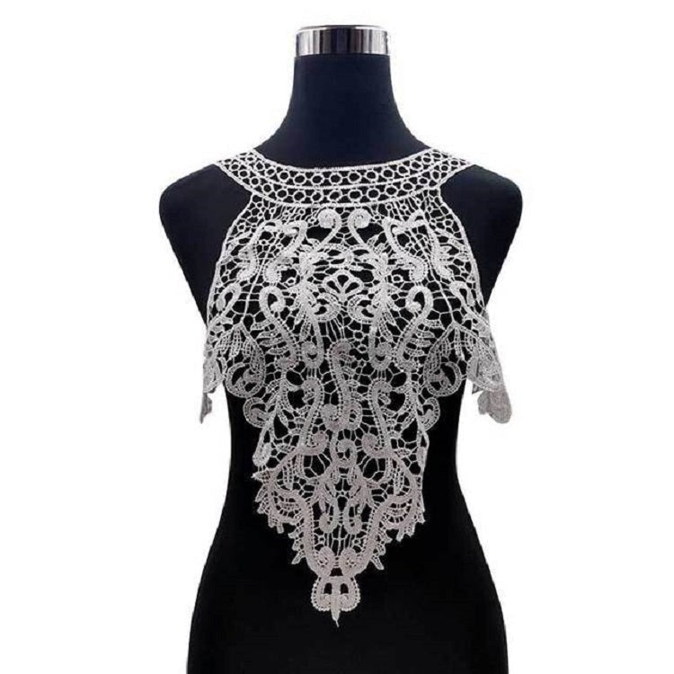 Colletto in pizzo ricamato Fiore Collare finto cavo tridimensionale Accessori di abbigliamento fai-da-te, Blue, Black, Purple Pink, Light Brown, White