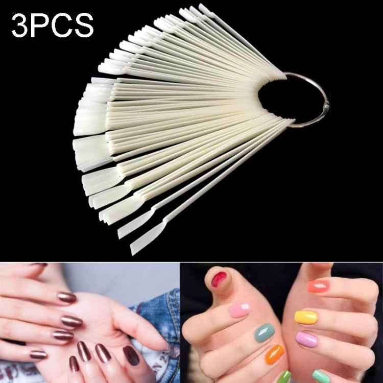 3 Set Stampo per unghie a forma di ventaglio Campione di smalto per unghie Scheda colori per nail art