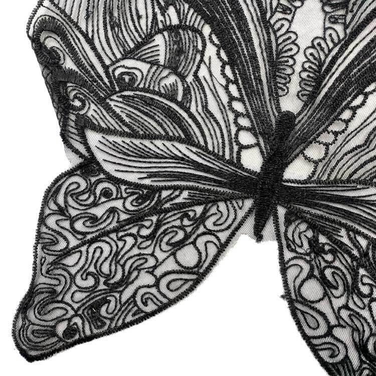 Accessori per abbigliamento fai da te con colletto in pizzo ricamato a forma di farfalla, dimensioni: circa 42 x 38 cm