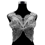 Accessori per abbigliamento fai da te con colletto in pizzo ricamato a forma di farfalla, dimensioni: circa 42 x 38 cm