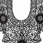 Accessori per abbigliamento fai-da-te con colletto finto cavo ricamato in pizzo, dimensioni: circa 55 x 47 cm, Red, Beige, Black, Light Brown, White