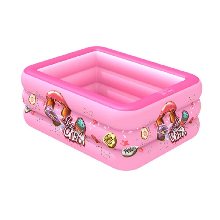 Piscina gonfiabile quadrata per bambini con modello di gelato per interni ed esterni per uso domestico, 130 x 85 x 50cm Pink, 150 x 110 x 50cm Pink, 180 x 130 x 55cm Pink, 210 x 135 x 55cm Pink, 130 x 85 x 50cm Blue, 150 x 110 x 50cm Blue              ...