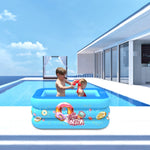 Piscina gonfiabile quadrata per bambini con modello di gelato per interni ed esterni per uso domestico, 130 x 85 x 50cm Pink, 150 x 110 x 50cm Pink, 180 x 130 x 55cm Pink, 210 x 135 x 55cm Pink, 130 x 85 x 50cm Blue, 150 x 110 x 50cm Blue              ...