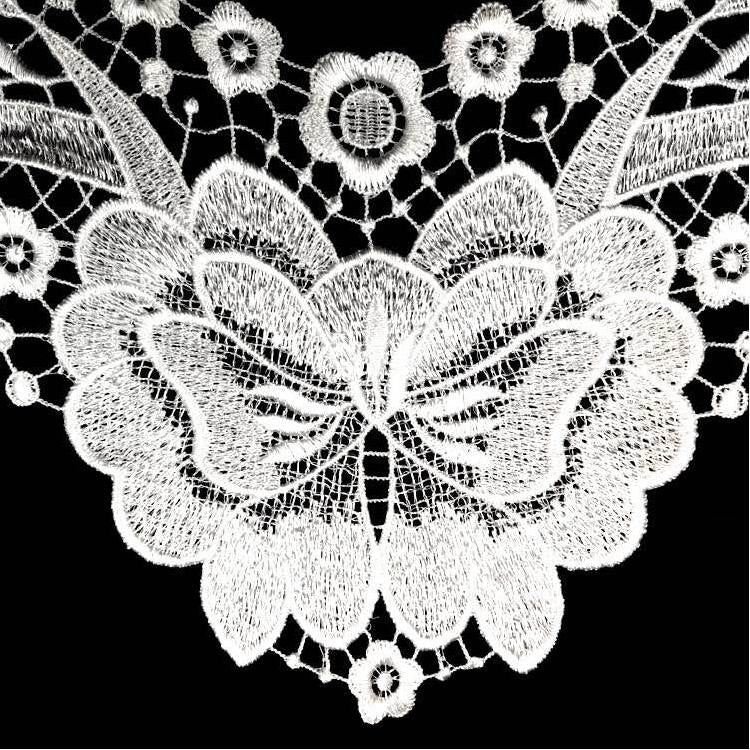 Collare ricamato a forma di fiore di farfalla di pizzo Fiore Collare finto cavo tridimensionale Accessori di abbigliamento fai da te, Dimensioni: 36 x 30 cm, Red Wine, Green, Blue, Sky Blue, Purple, Gray, Beige, Black, Purple Pink, Gold, Gold Brown    ...