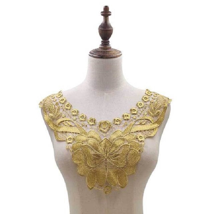Collare ricamato a forma di fiore di farfalla di pizzo Fiore Collare finto cavo tridimensionale Accessori di abbigliamento fai da te, Dimensioni: 36 x 30 cm, Red Wine, Green, Blue, Sky Blue, Purple, Gray, Beige, Black, Purple Pink, Gold, Gold Brown    ...