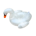 Sottobicchieri gonfiabili in PVC ecologico addensato a forma di cigno bianco modellato Portabicchieri galleggianti per bevande d'acqua, Patterned White Swan