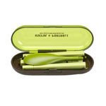 Mini set da viaggio portatile da esterno da 2 pezzi Set da pranzo pieghevole color caramello Utensile da cucina per bambini per studenti
