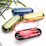 Mini set da viaggio portatile da esterno da 2 pezzi Set da pranzo pieghevole color caramello Utensile da cucina per bambini per studenti