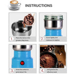 Frantoio per cereali piccolo in acciaio inox 150W blu