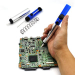 Kit saldatore elettrico a temperatura regolabile da 60 W + 5 punte per PC Strumento di riparazione portatile per saldatura Pinzette Coltello per hobby, EU Plug, US Plug
