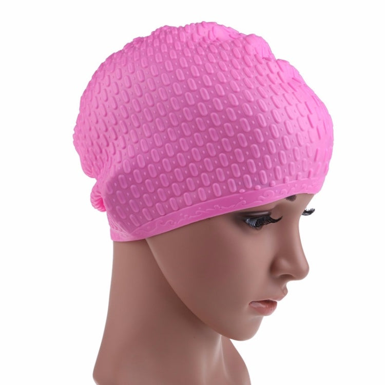 Cuffia da nuoto impermeabile in silicone da 2 pezzi Proteggi le orecchie Cuffia da nuoto sportiva per capelli lunghi per adulti, Silicone Long Hair Swimming Cap(Black), Silicone Long Hair Swimming Cap(Dark Blue)                                         ...