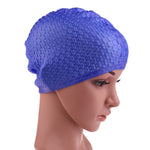 Cuffia da nuoto impermeabile in silicone da 2 pezzi Proteggi le orecchie Cuffia da nuoto sportiva per capelli lunghi per adulti, Silicone Long Hair Swimming Cap(Black), Silicone Long Hair Swimming Cap(Dark Blue)                                         ...