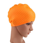 Cuffia da nuoto impermeabile in silicone da 2 pezzi Proteggi le orecchie Cuffia da nuoto sportiva per capelli lunghi per adulti, Silicone Long Hair Swimming Cap(Black), Silicone Long Hair Swimming Cap(Dark Blue)                                         ...