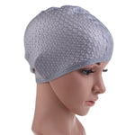 Cuffia da nuoto impermeabile in silicone da 2 pezzi Proteggi le orecchie Cuffia da nuoto sportiva per capelli lunghi per adulti, Silicone Long Hair Swimming Cap(Black), Silicone Long Hair Swimming Cap(Dark Blue)                                         ...
