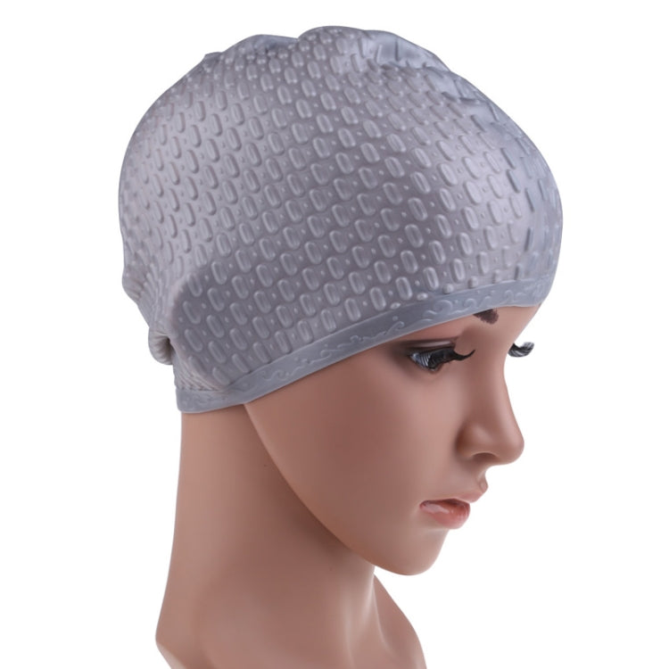 Cuffia da nuoto impermeabile in silicone da 2 pezzi Proteggi le orecchie Cuffia da nuoto sportiva per capelli lunghi per adulti, Silicone Long Hair Swimming Cap(Black), Silicone Long Hair Swimming Cap(Dark Blue)                                         ...