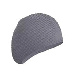 Cuffia da nuoto impermeabile in silicone da 2 pezzi Proteggi le orecchie Cuffia da nuoto sportiva per capelli lunghi per adulti, Silicone Long Hair Swimming Cap(Black), Silicone Long Hair Swimming Cap(Dark Blue)                                         ...