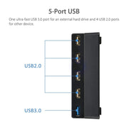 2 accessori per adattatori USB estesi PS4 Slim per Play Station 4 Slim Console HUB USB 3.0 ad alta velocità, for PS4 Slim
