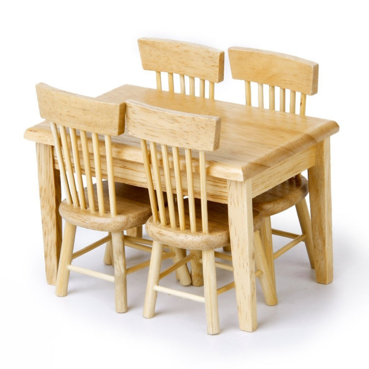 Set mini mobili casa bambole 1:12 tavolo e sedie in legno