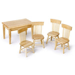 Set mini mobili casa bambole 1:12 tavolo e sedie in legno