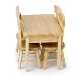 Set mini mobili casa bambole 1:12 tavolo e sedie in legno