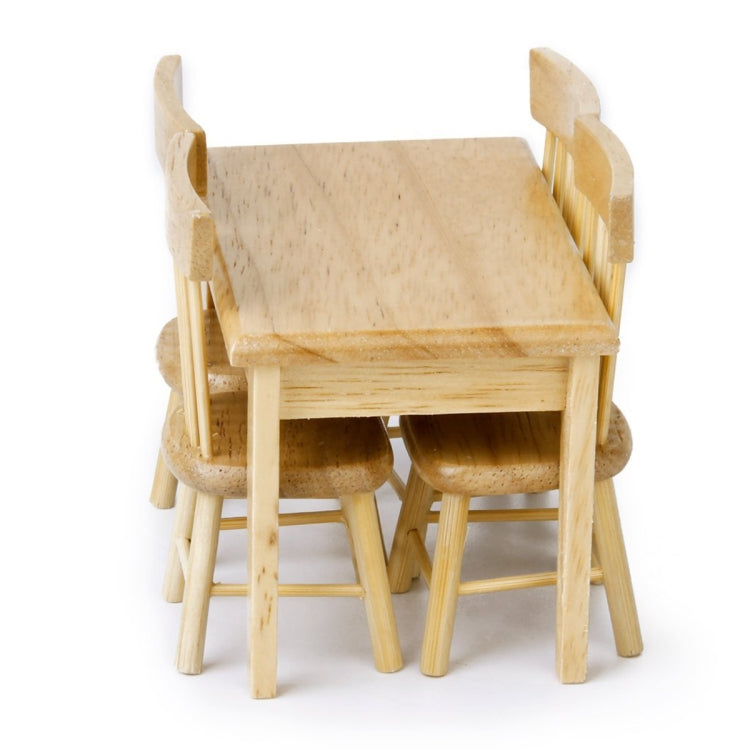 Set mini mobili casa bambole 1:12 tavolo e sedie in legno