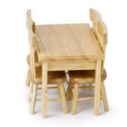 Set da 5 pezzi/set 1:12 Mini mobili per casa delle bambole Tavolo da pranzo in legno Set di sedie Giocattolo tascabile