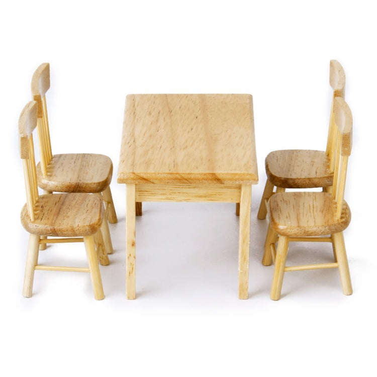 Set mini mobili casa bambole 1:12 tavolo e sedie in legno
