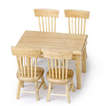 Set mini mobili casa bambole 1:12 tavolo e sedie in legno
