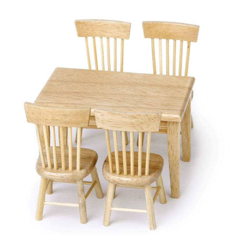 Set mini mobili casa bambole 1:12 tavolo e sedie in legno